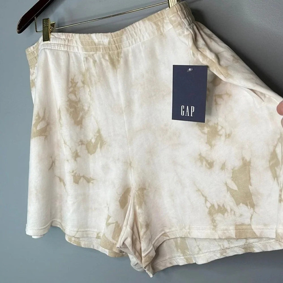GAP NWT Tan Tie-Dye Vintage Look Shorts with Pockets Elastic Waist Size XXL - Picture 3 of 8